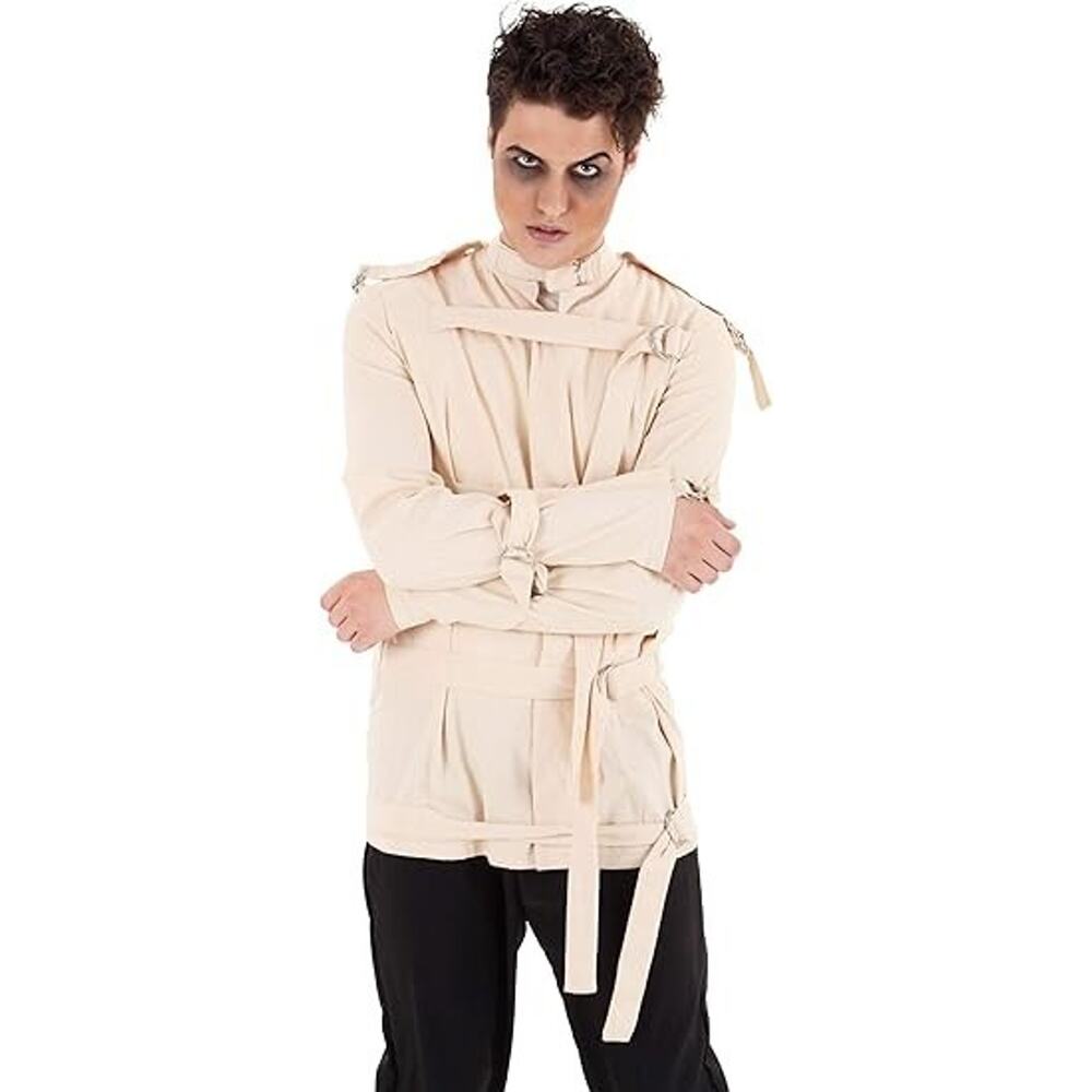 Straight Jacket Costume Adult Insane Asylum Outfit Halloween Size Medium